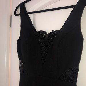 Long black with lace dress